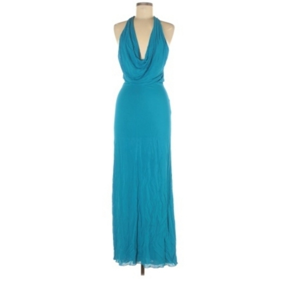 Yigal Azrouel Dresses & Skirts - Yigal blue sleeveless cut out back long dress gown